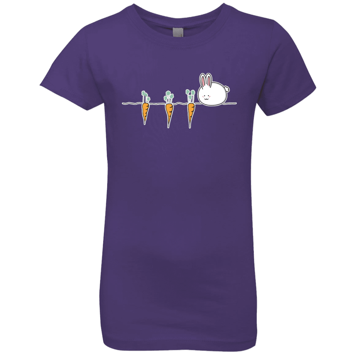 T-Shirts Purple Rush / YXS Kawaii Rabbit and Carrots Girls Premium T-Shirt