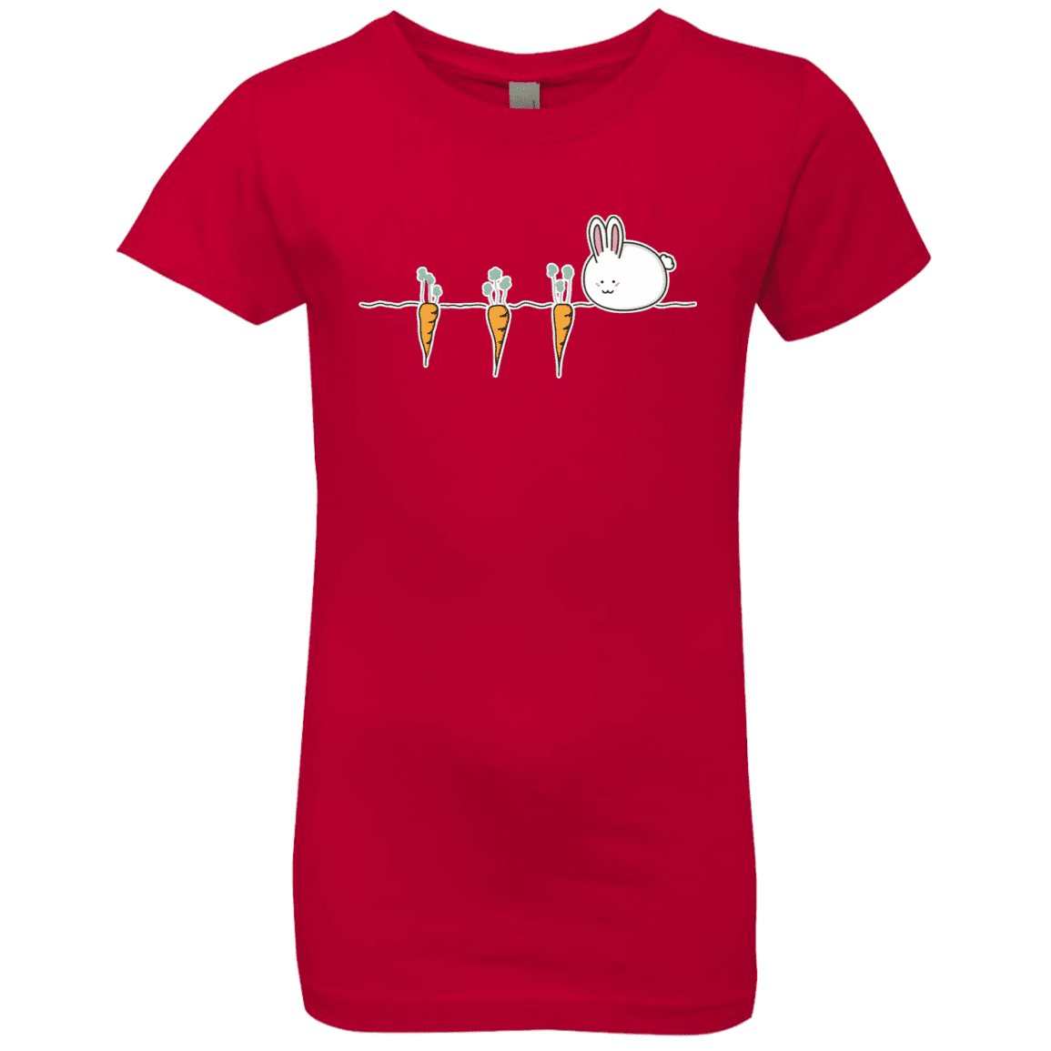 T-Shirts Red / YXS Kawaii Rabbit and Carrots Girls Premium T-Shirt