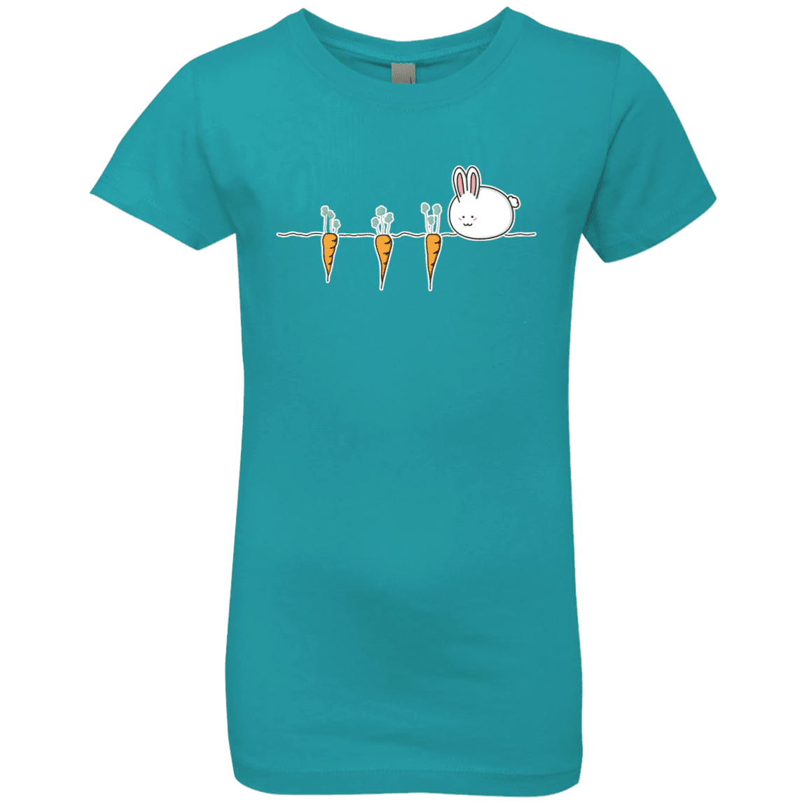 T-Shirts Tahiti Blue / YXS Kawaii Rabbit and Carrots Girls Premium T-Shirt