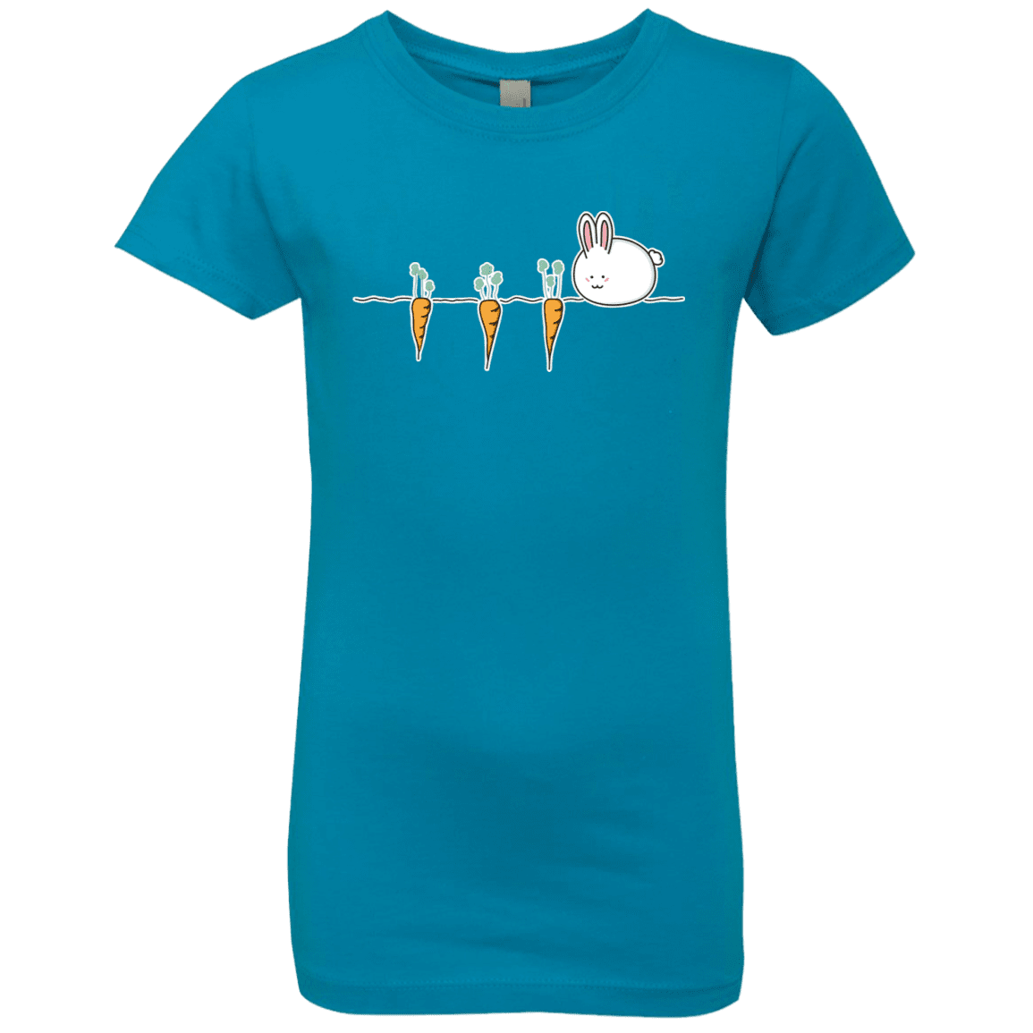 T-Shirts Turquoise / YXS Kawaii Rabbit and Carrots Girls Premium T-Shirt