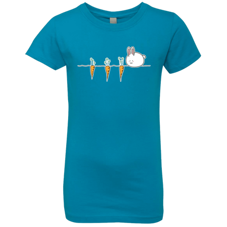 T-Shirts Turquoise / YXS Kawaii Rabbit and Carrots Girls Premium T-Shirt