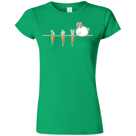 T-Shirts Irish Green / S Kawaii Rabbit and Carrots Junior Slimmer-Fit T-Shirt