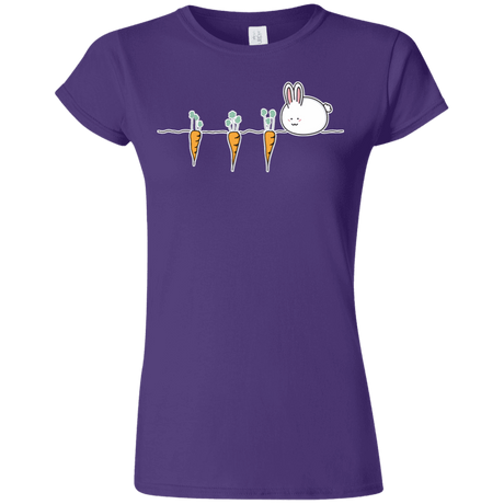 T-Shirts Purple / S Kawaii Rabbit and Carrots Junior Slimmer-Fit T-Shirt