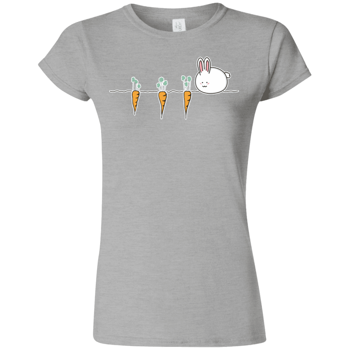T-Shirts Sport Grey / S Kawaii Rabbit and Carrots Junior Slimmer-Fit T-Shirt