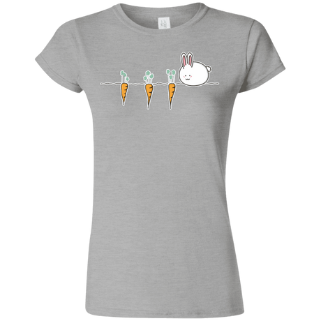 T-Shirts Sport Grey / S Kawaii Rabbit and Carrots Junior Slimmer-Fit T-Shirt