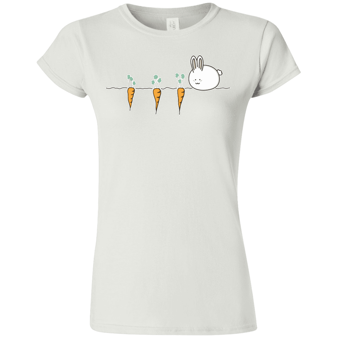 T-Shirts White / S Kawaii Rabbit and Carrots Junior Slimmer-Fit T-Shirt