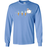 T-Shirts Carolina Blue / S Kawaii Rabbit and Carrots Men's Long Sleeve T-Shirt