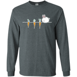 T-Shirts Dark Heather / S Kawaii Rabbit and Carrots Men's Long Sleeve T-Shirt