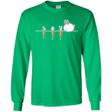 T-Shirts Irish Green / S Kawaii Rabbit and Carrots Men's Long Sleeve T-Shirt