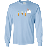 T-Shirts Light Blue / S Kawaii Rabbit and Carrots Men's Long Sleeve T-Shirt