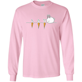 T-Shirts Light Pink / S Kawaii Rabbit and Carrots Men's Long Sleeve T-Shirt
