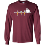 T-Shirts Maroon / S Kawaii Rabbit and Carrots Men's Long Sleeve T-Shirt