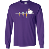 T-Shirts Purple / S Kawaii Rabbit and Carrots Men's Long Sleeve T-Shirt