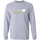 T-Shirts Sport Grey / S Kawaii Rabbit and Carrots Men's Long Sleeve T-Shirt