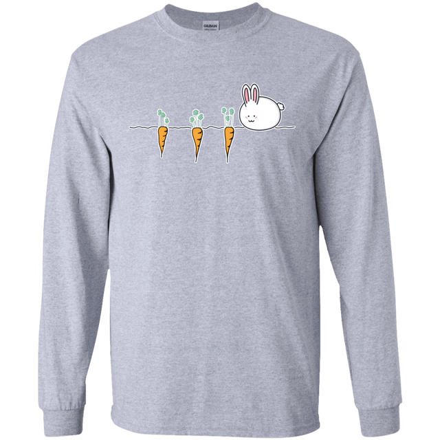 T-Shirts Sport Grey / S Kawaii Rabbit and Carrots Men's Long Sleeve T-Shirt