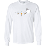 T-Shirts White / S Kawaii Rabbit and Carrots Men's Long Sleeve T-Shirt