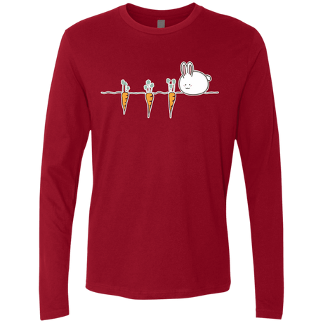 T-Shirts Cardinal / S Kawaii Rabbit and Carrots Men's Premium Long Sleeve