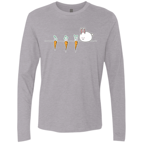 T-Shirts Heather Grey / S Kawaii Rabbit and Carrots Men's Premium Long Sleeve