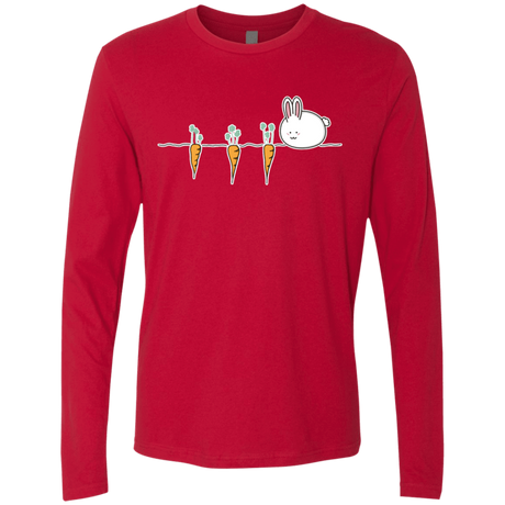 T-Shirts Red / S Kawaii Rabbit and Carrots Men's Premium Long Sleeve