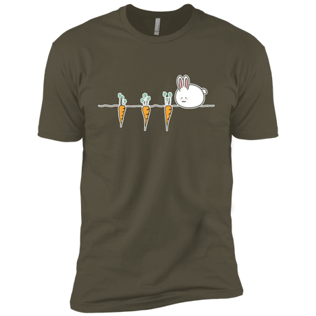 T-Shirts Military Green / X-Small Kawaii Rabbit and Carrots Men's Premium T-Shirt