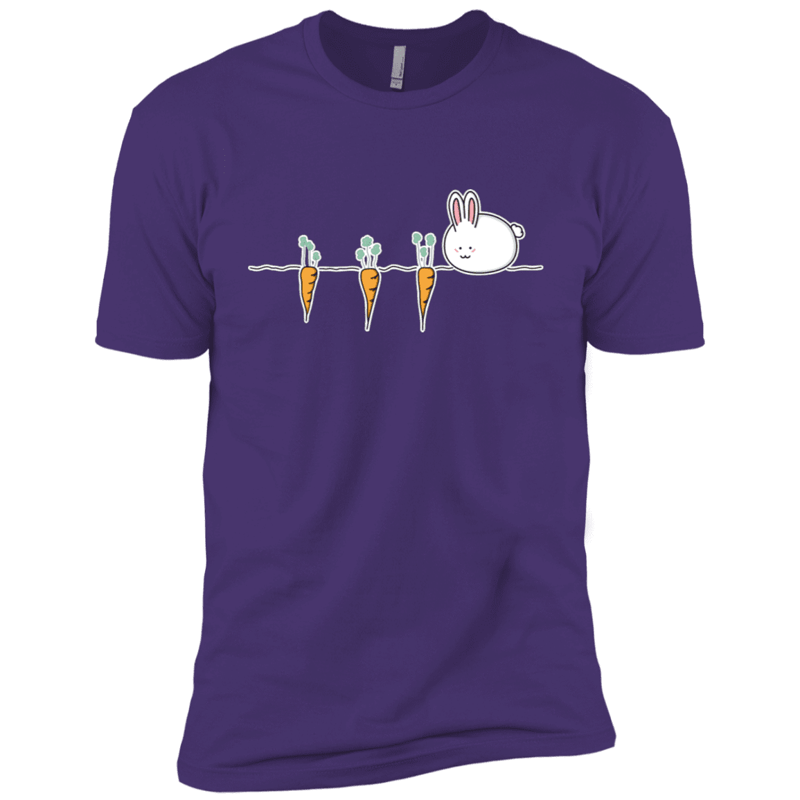 T-Shirts Purple Rush/ / X-Small Kawaii Rabbit and Carrots Men's Premium T-Shirt
