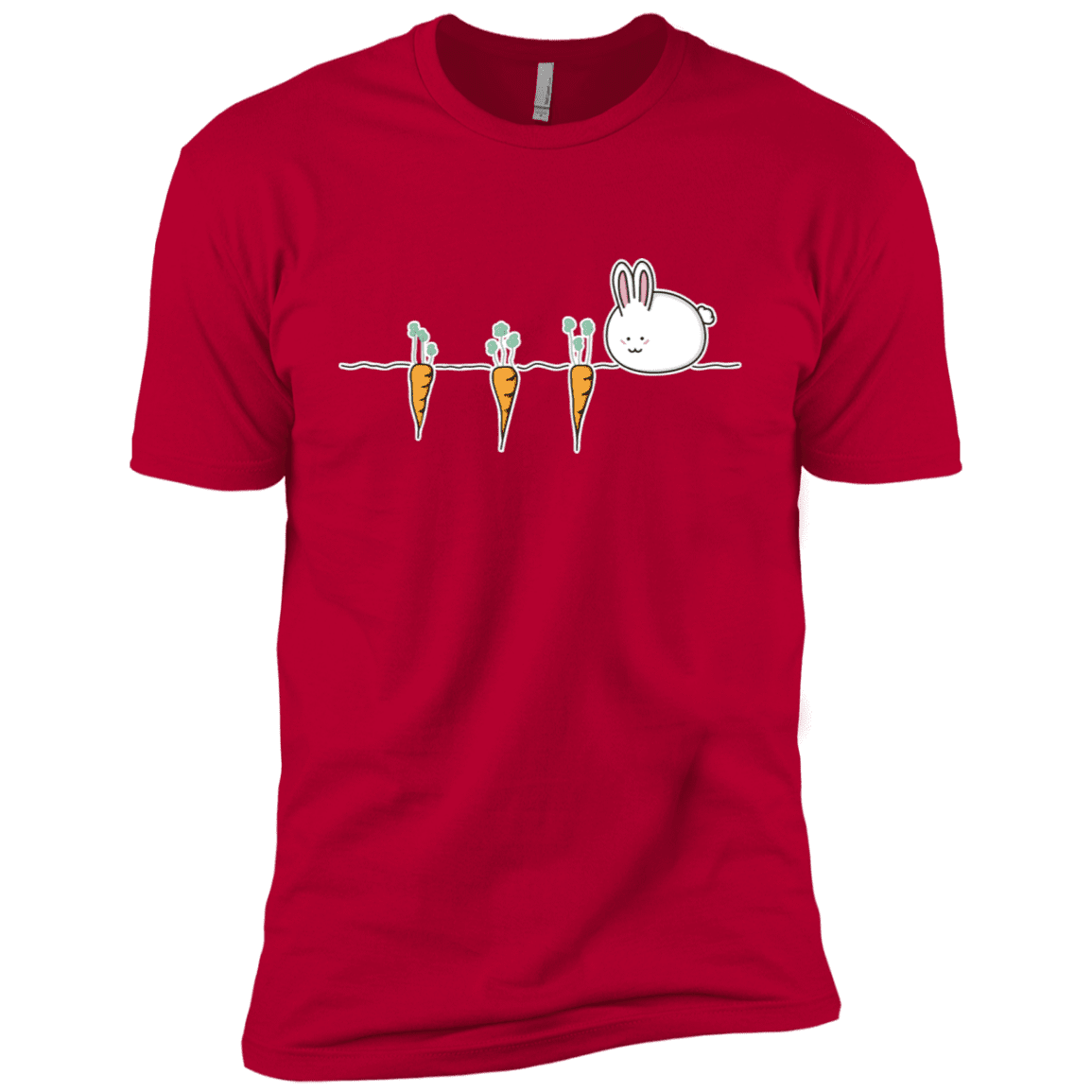 T-Shirts Red / X-Small Kawaii Rabbit and Carrots Men's Premium T-Shirt