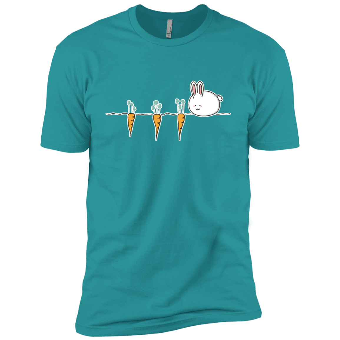 T-Shirts Tahiti Blue / X-Small Kawaii Rabbit and Carrots Men's Premium T-Shirt