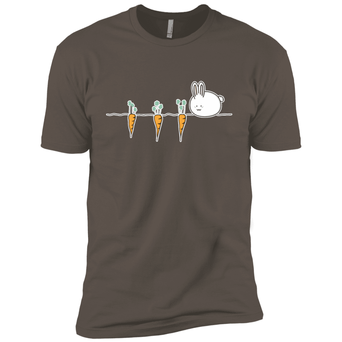 T-Shirts Warm Grey / X-Small Kawaii Rabbit and Carrots Men's Premium T-Shirt