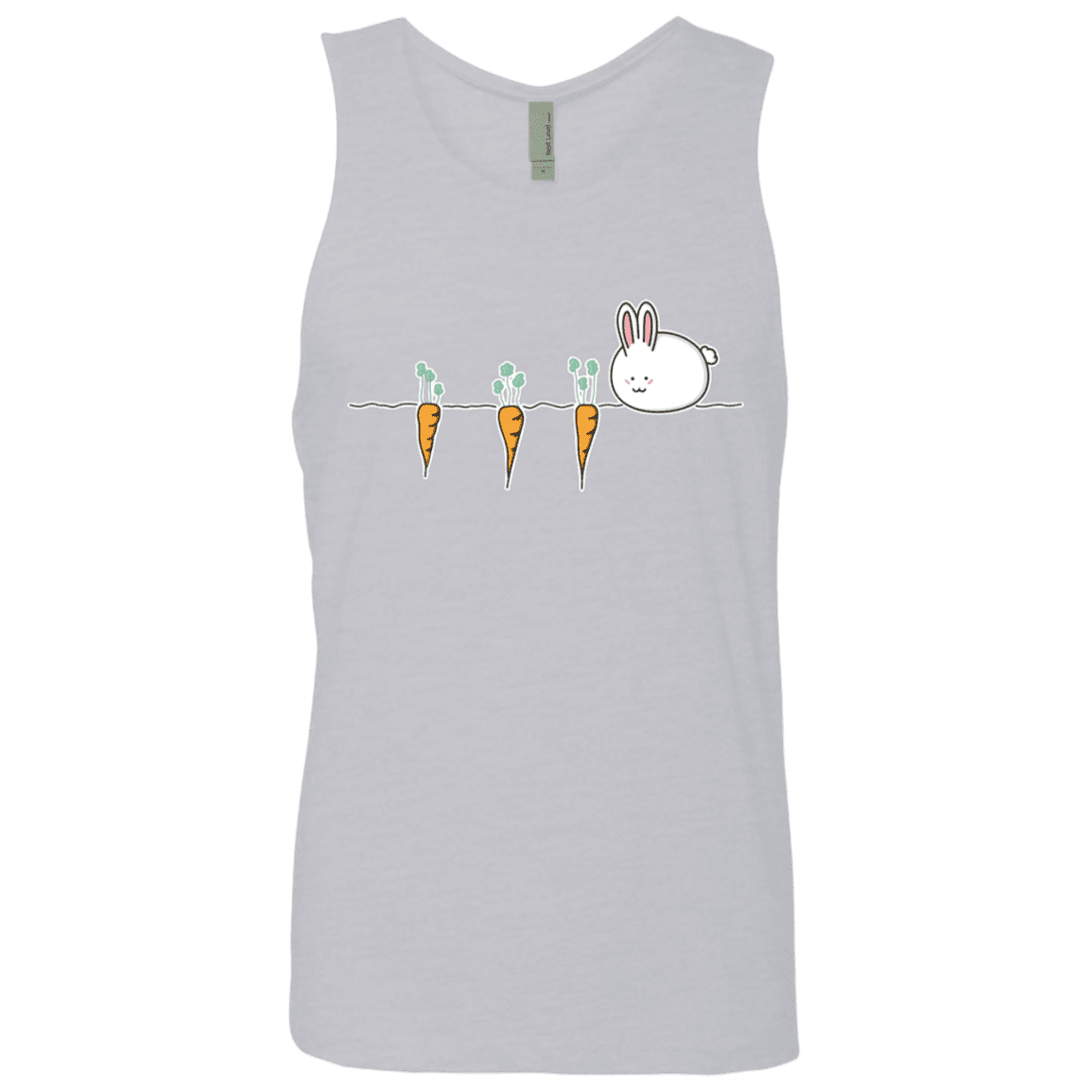 T-Shirts Heather Grey / S Kawaii Rabbit and Carrots Men's Premium Tank Top