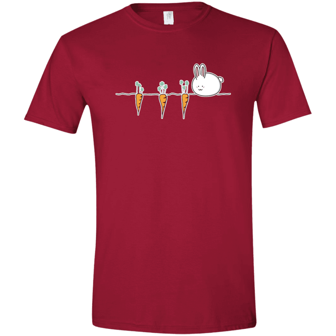 T-Shirts Cardinal Red / S Kawaii Rabbit and Carrots Men's Semi-Fitted Softstyle