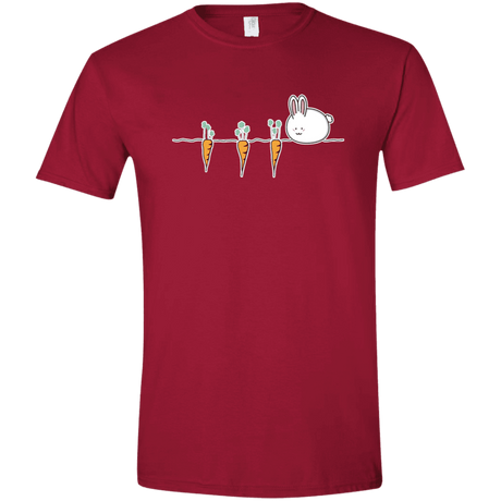 T-Shirts Cardinal Red / S Kawaii Rabbit and Carrots Men's Semi-Fitted Softstyle