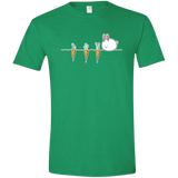 T-Shirts Heather Irish Green / M Kawaii Rabbit and Carrots Men's Semi-Fitted Softstyle