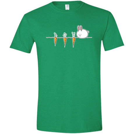 T-Shirts Heather Irish Green / M Kawaii Rabbit and Carrots Men's Semi-Fitted Softstyle
