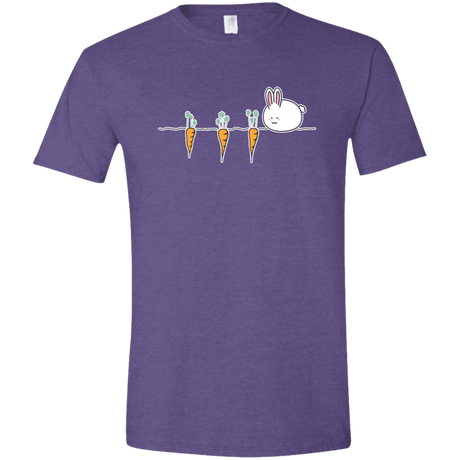 T-Shirts Heather Purple / S Kawaii Rabbit and Carrots Men's Semi-Fitted Softstyle