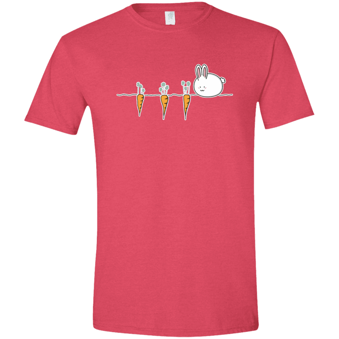 T-Shirts Heather Red / S Kawaii Rabbit and Carrots Men's Semi-Fitted Softstyle