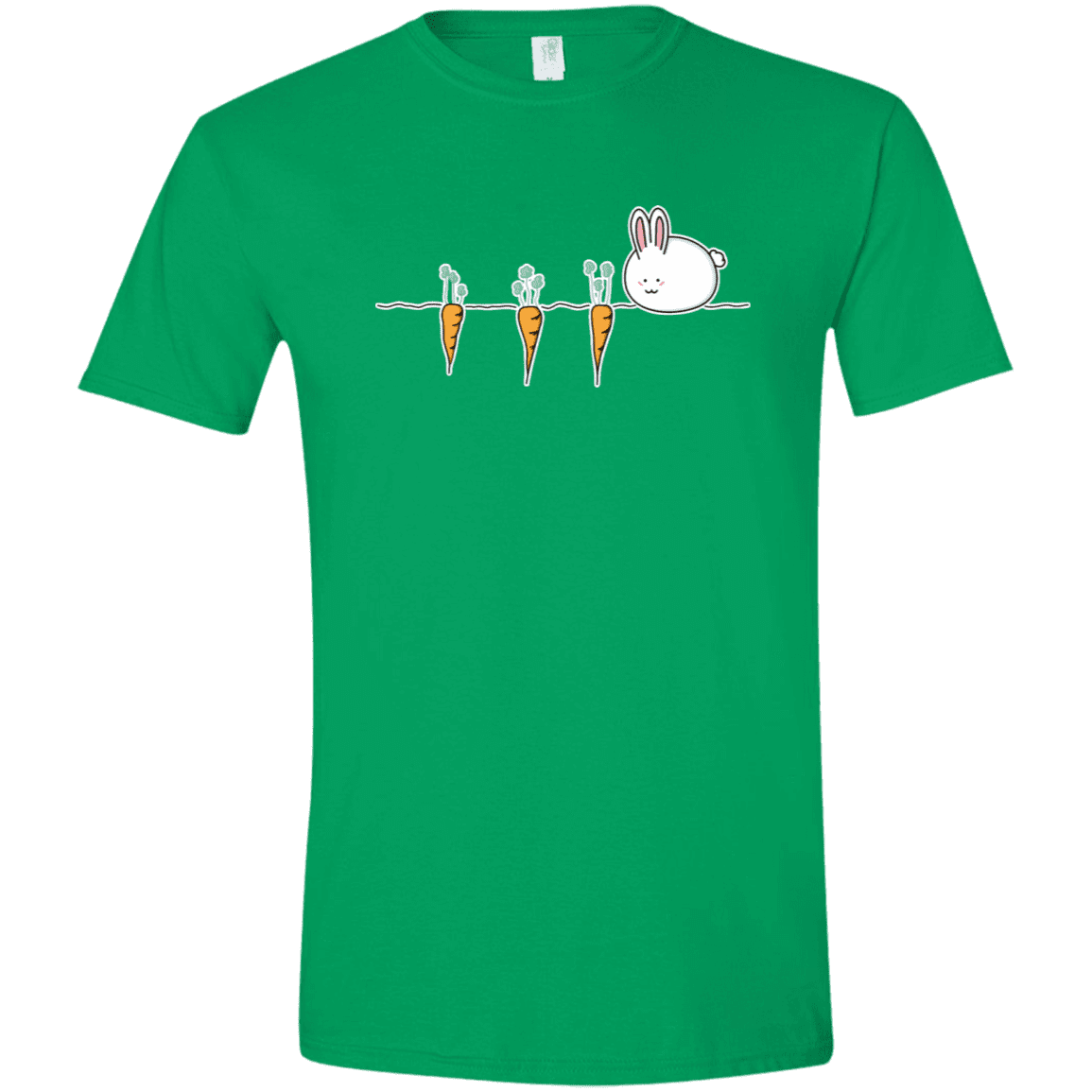 T-Shirts Irish Green / S Kawaii Rabbit and Carrots Men's Semi-Fitted Softstyle