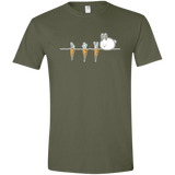 T-Shirts Military Green / S Kawaii Rabbit and Carrots Men's Semi-Fitted Softstyle