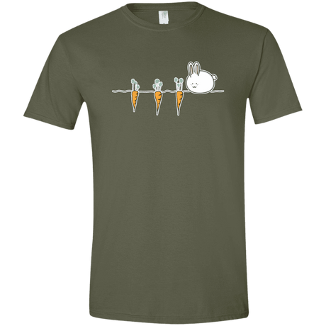 T-Shirts Military Green / S Kawaii Rabbit and Carrots Men's Semi-Fitted Softstyle