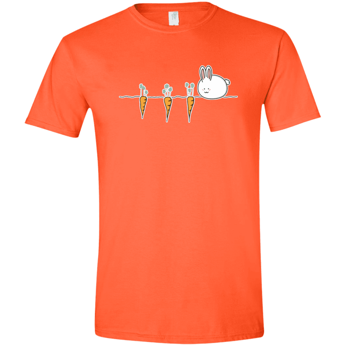 T-Shirts Orange / S Kawaii Rabbit and Carrots Men's Semi-Fitted Softstyle