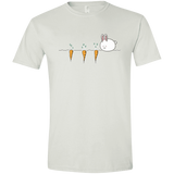 T-Shirts White / X-Small Kawaii Rabbit and Carrots Men's Semi-Fitted Softstyle