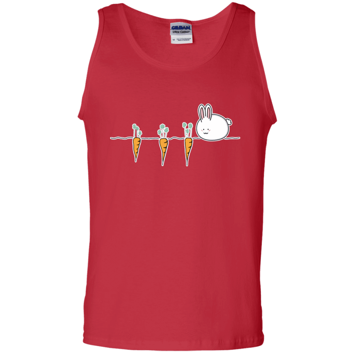 T-Shirts Red / S Kawaii Rabbit and Carrots Men's Tank Top