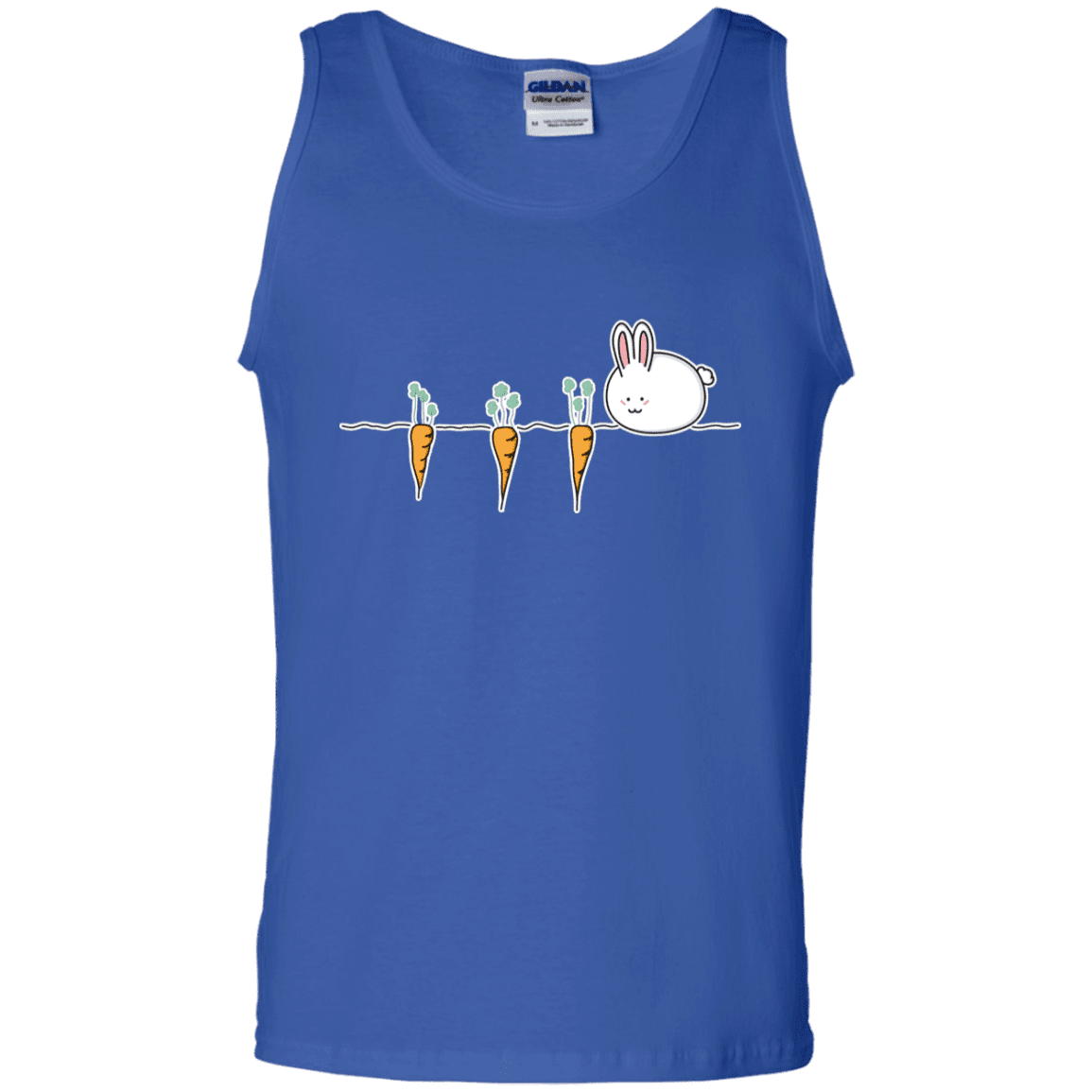 T-Shirts Royal / S Kawaii Rabbit and Carrots Men's Tank Top