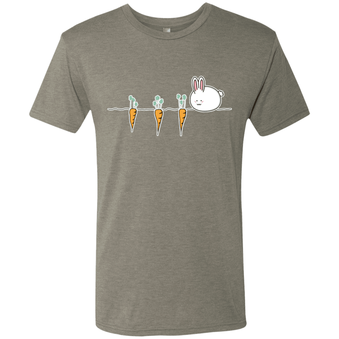 T-Shirts Venetian Grey / S Kawaii Rabbit and Carrots Men's Triblend T-Shirt