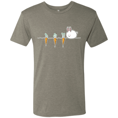 T-Shirts Venetian Grey / S Kawaii Rabbit and Carrots Men's Triblend T-Shirt