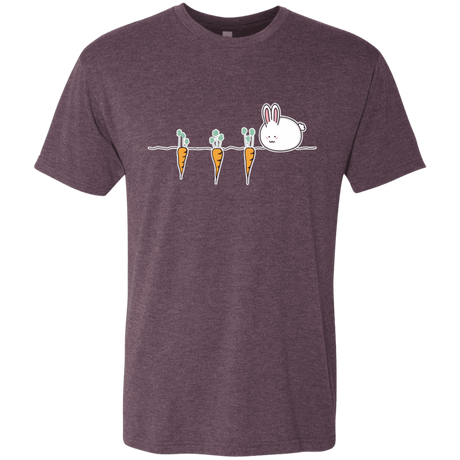 T-Shirts Vintage Purple / S Kawaii Rabbit and Carrots Men's Triblend T-Shirt