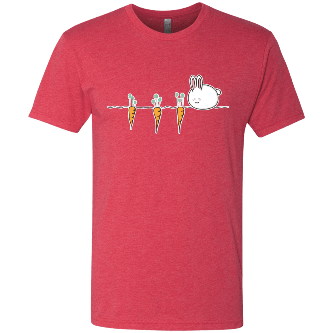 T-Shirts Vintage Red / S Kawaii Rabbit and Carrots Men's Triblend T-Shirt