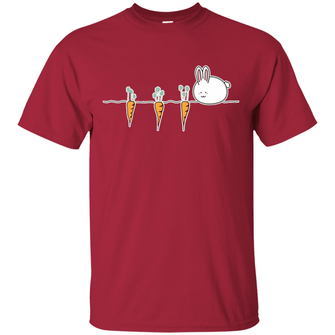 T-Shirts Cardinal / S Kawaii Rabbit and Carrots T-Shirt
