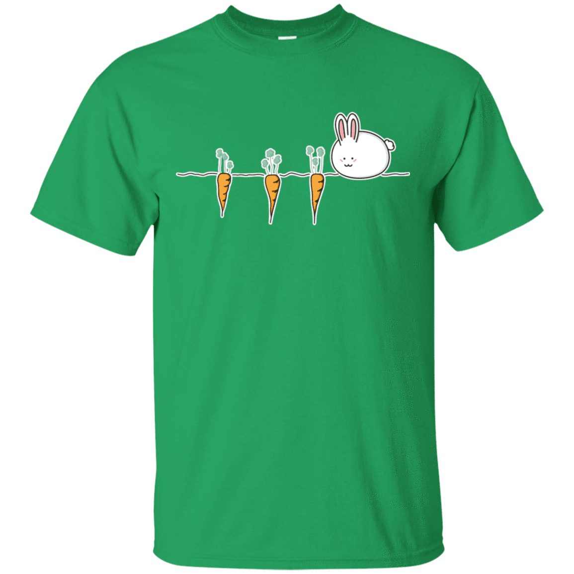 T-Shirts Irish Green / S Kawaii Rabbit and Carrots T-Shirt