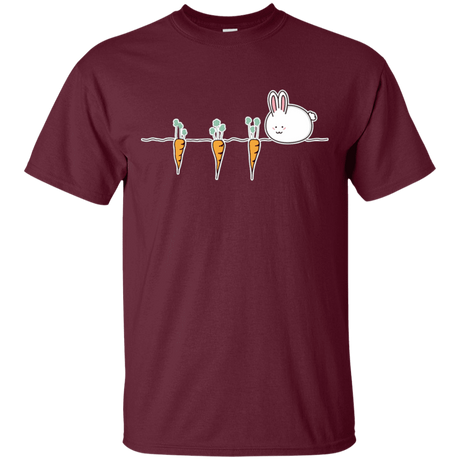 T-Shirts Maroon / S Kawaii Rabbit and Carrots T-Shirt
