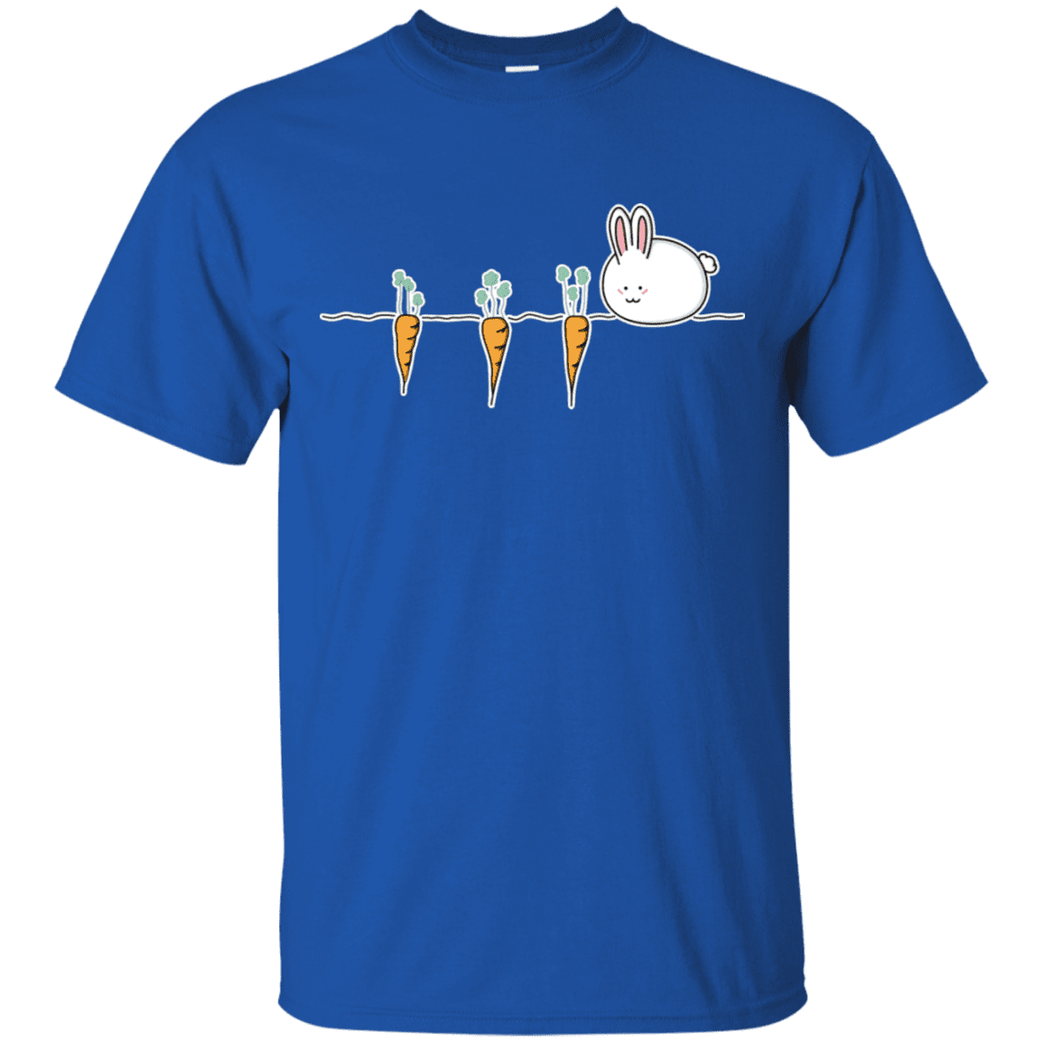 T-Shirts Royal / S Kawaii Rabbit and Carrots T-Shirt